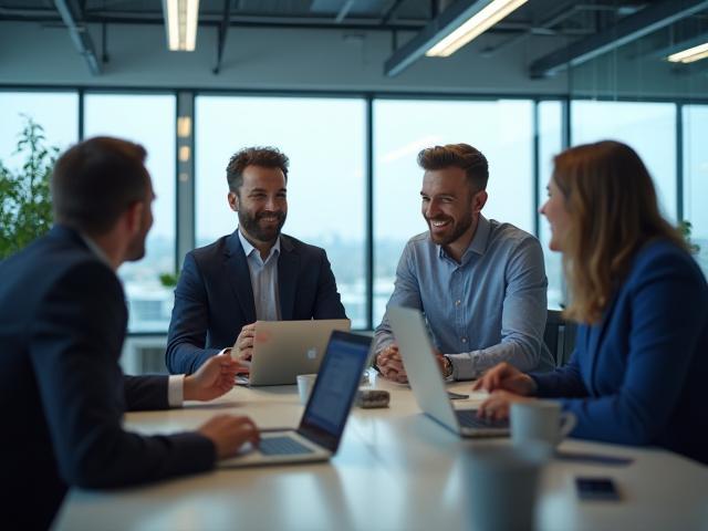 Erfolgreiches Geschäftsteam bei internationaler Zusammenarbeit